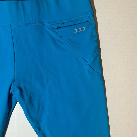Lorna Jane Blue Capri Leggings with Front Zipper Pocket Sz S - Picture 5 of 5